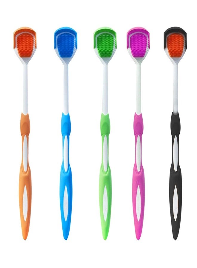 LOVHIDE Silicone Tongue Cleaner Brush- Set of 5 | Multi-Colored Soft Tongue Scraper for Adults & Kids | Flexible Ergonomic Design | Removes Bad Breath & Plaque for Daily Oral Care & Fresh Breath - Image 1