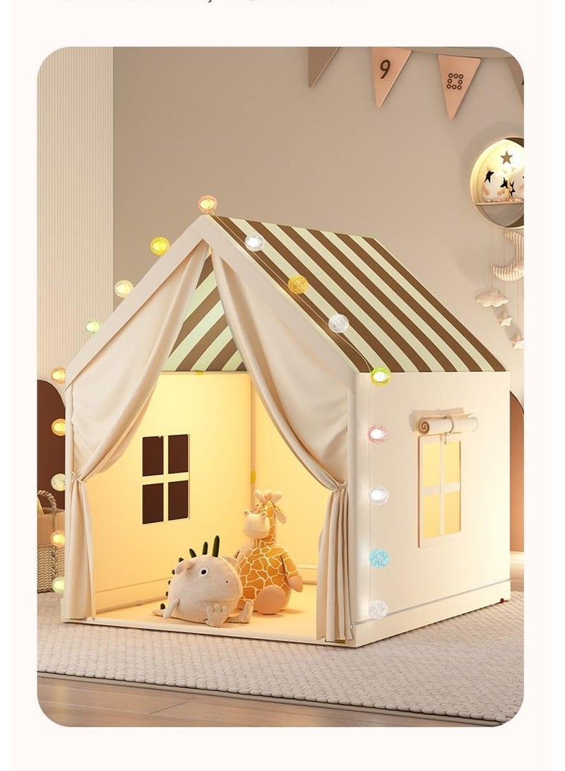 I LOVE KIDS Kids Tent With Triangular Flags, Large Play Tent House,Children's Indoor Bed Tent Game Room Furniture Toys for 3-6 Years Old Kids  - Image 1