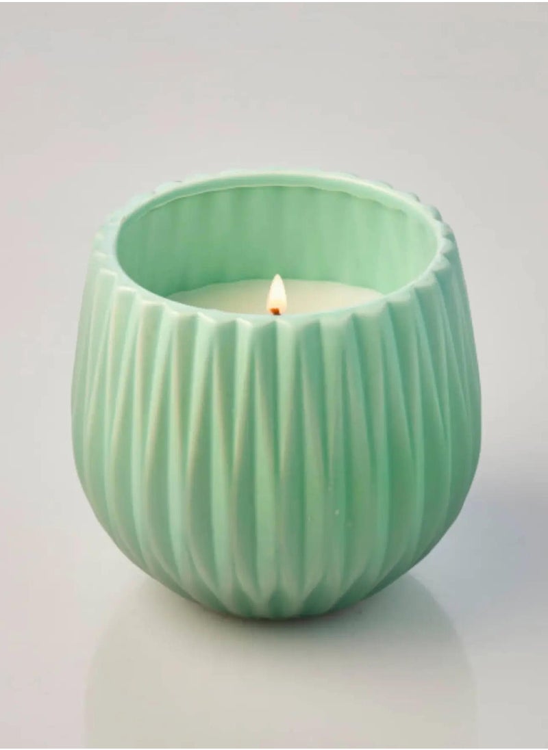 Waxworks Citronella Wax Candle With Ceramic Geometric Pot  - Image 1