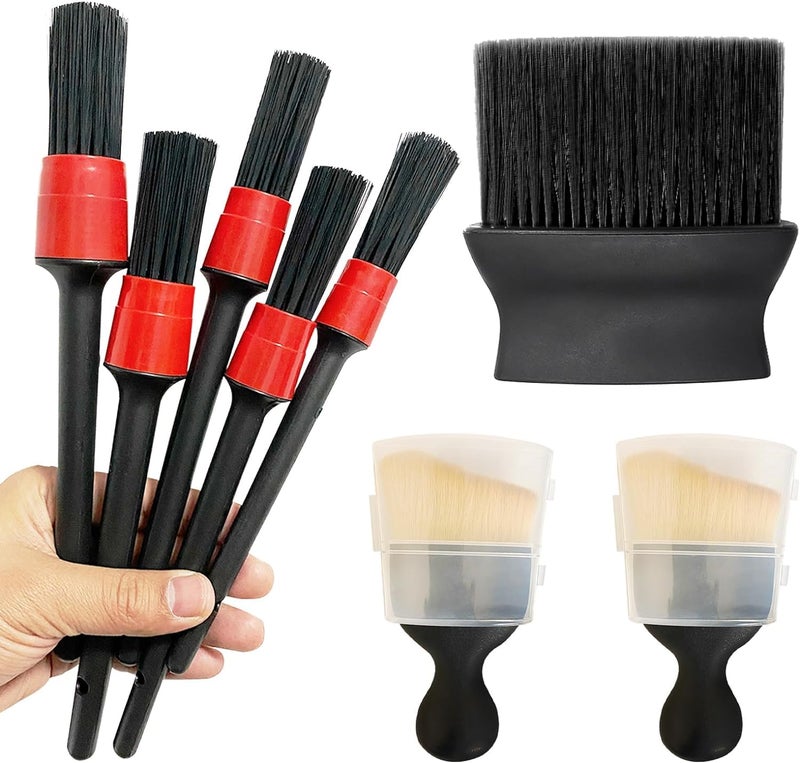 SWAMINE Car Interior Dust Sweeping Soft Brush,Detailing Brush Set for Interior Exterior,Cleaning Dusting for Auto Dashboard,Vents,Computer,Leather(8pcs) - Image 2