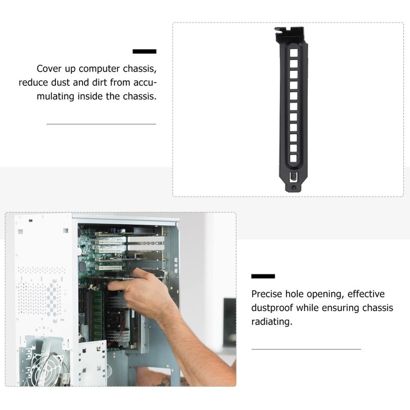 Black Metal 20 PCS Vented PCI Slot Cover Blank Plate For PC Computer Case - Image 5