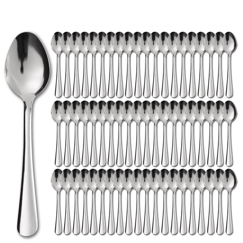 Hansmart 60 PCS Dinner Spoons Set - Windsor Stainless Steel Dinner Spoon 7.1 Inch with Dishwasher Safe Dessert Spoons, Metal Dessert Spoon, Silverware for Home, Kitchen or Restaurant - Image 1