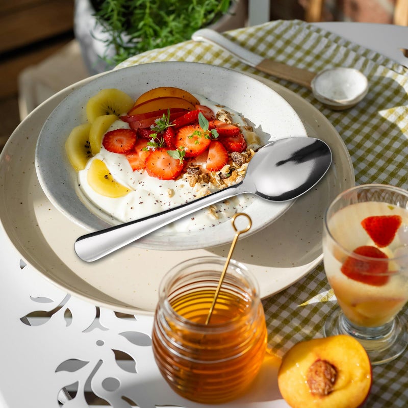 Hansmart 60 PCS Dinner Spoons Set - Windsor Stainless Steel Dinner Spoon 7.1 Inch with Dishwasher Safe Dessert Spoons, Metal Dessert Spoon, Silverware for Home, Kitchen or Restaurant - Image 3