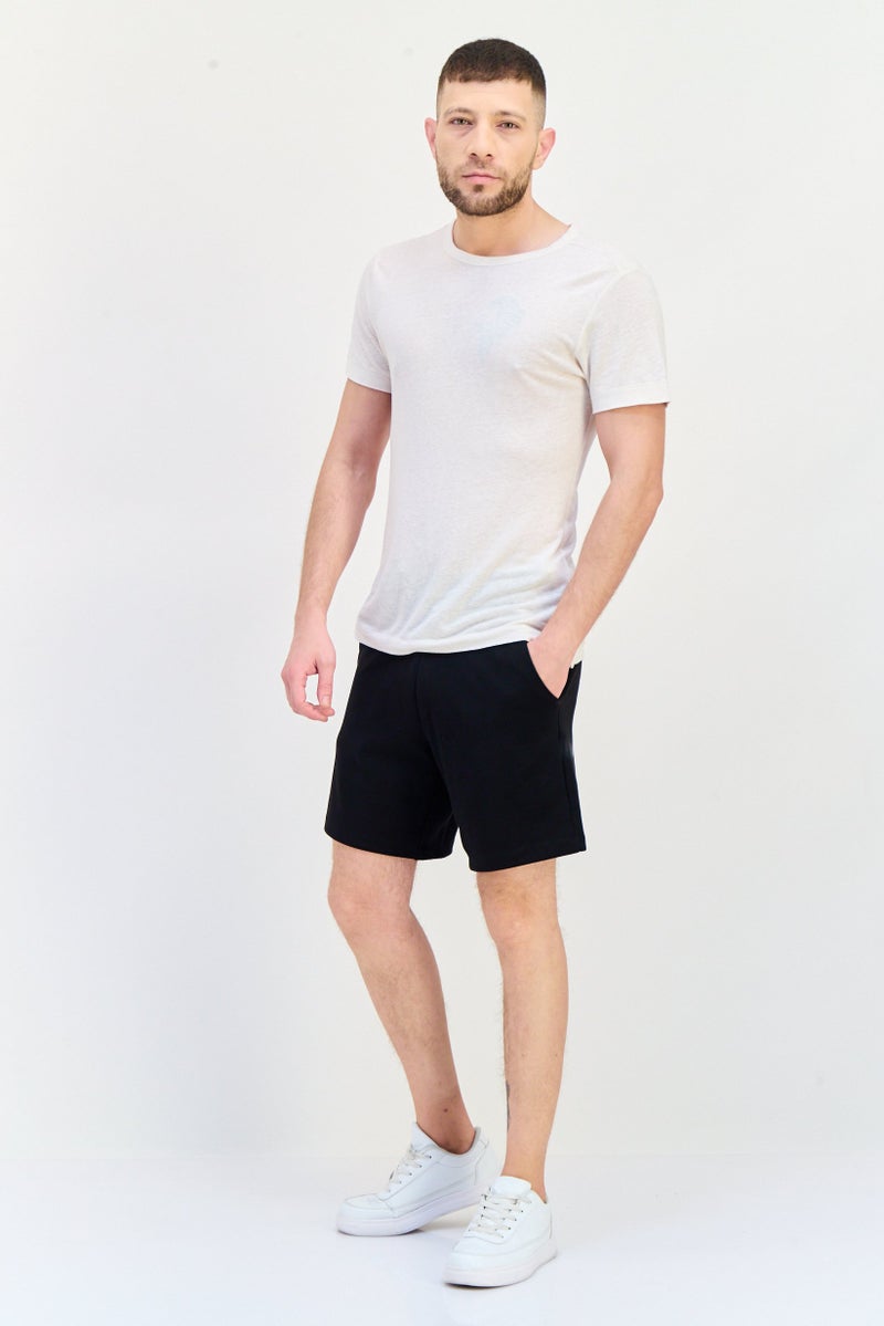 Celio Men Drawstring Solid Basic Shorts, Black - Image 4