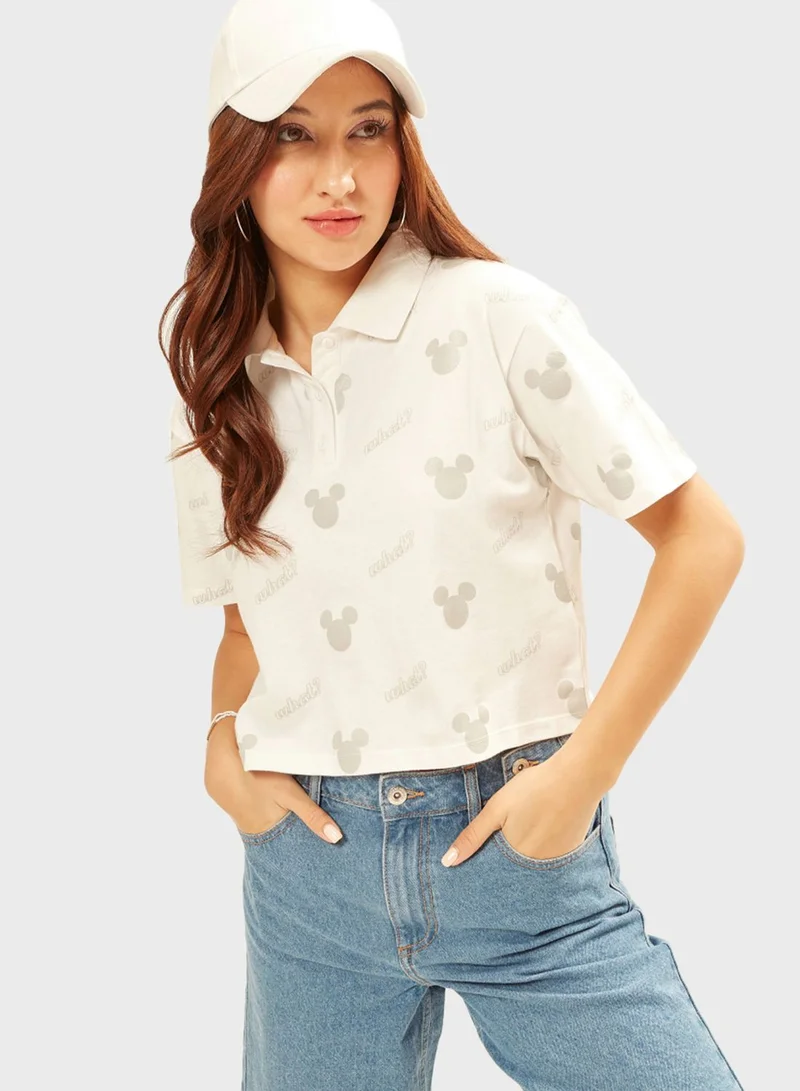 SP Characters Mikey Mouse Printed T-Shirt