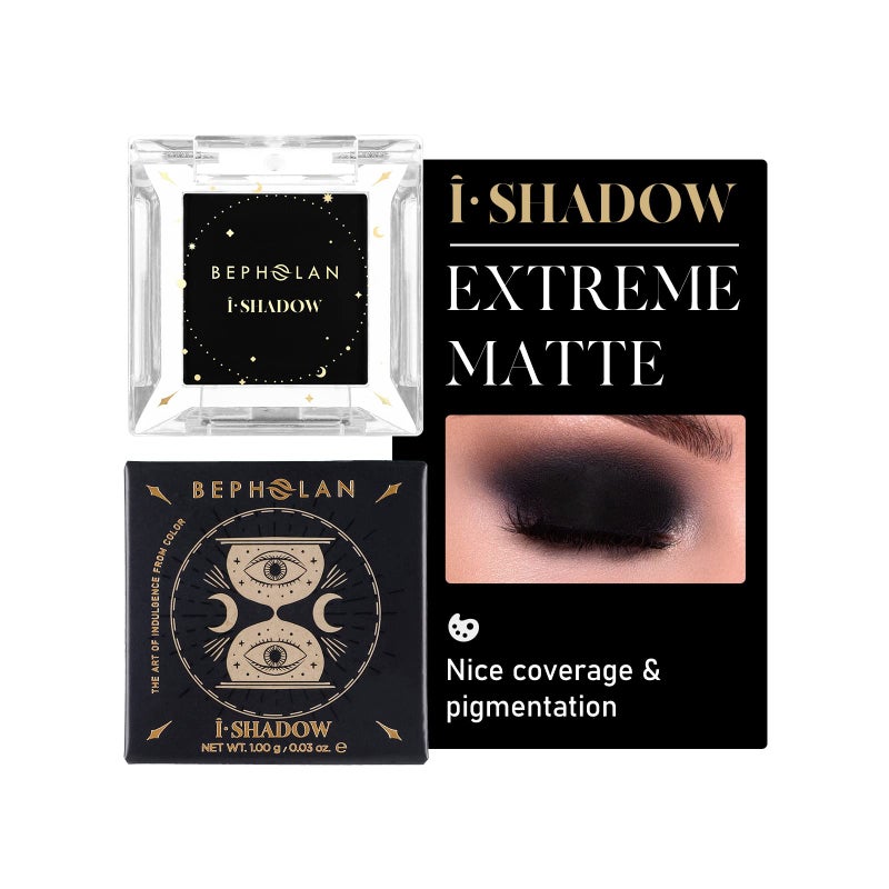 BEPHOLAN Single Matte Black Eyeshadow Palette,Cake Eyeliner Powder Goth Makeup Eyeshadow, Black Gothic Vampire Blood Makeup,Black Rose - Image 1