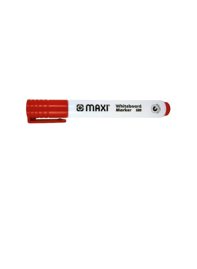 Maxi Whiteboard Marker Bullet tip Box of 10Pc Red - Image 2
