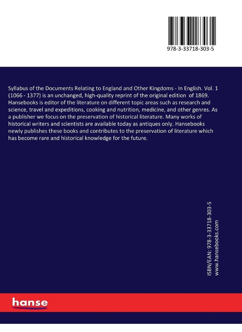 Syllabus of the Documents Relating to England and Other Kingdoms: In English. Vol. 1 (1066 - 1377)  - Image 2