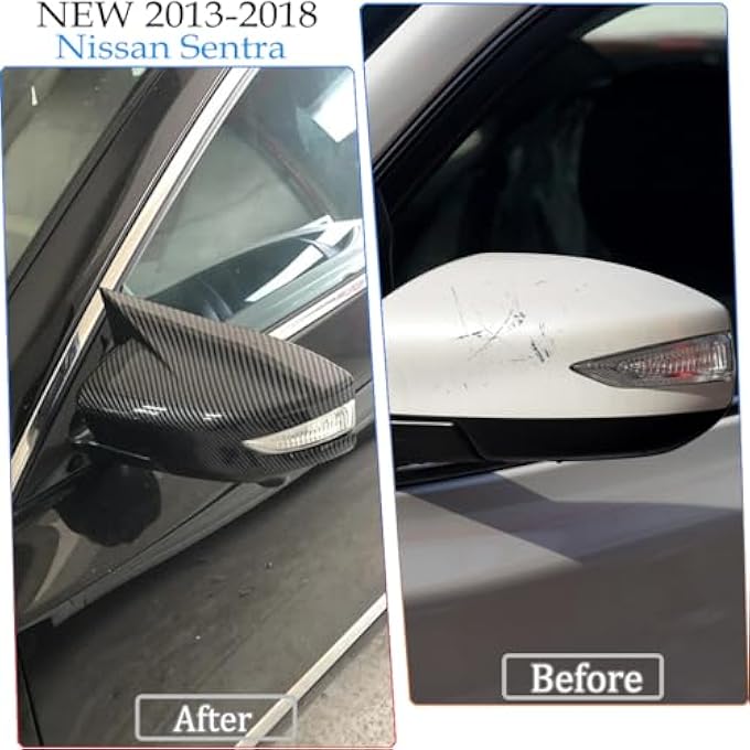 rayihni 2Pcs New Sports Rear Mirror Cover Caps For Nissan Sentra 20132019Altima Sedan 20132018 Abs Side Door Wing Mirror Cap Covers Exterior Car Accessories Carbon Fibe - Image 4