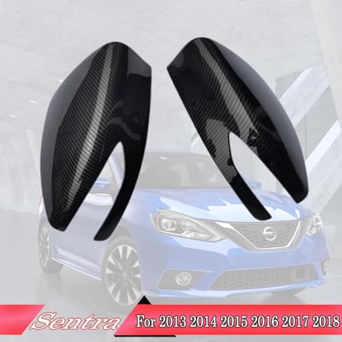 rayihni 2Pcs New Sports Rear Mirror Cover Caps For Nissan Sentra 20132019Altima Sedan 20132018 Abs Side Door Wing Mirror Cap Covers Exterior Car Accessories Carbon Fibe - Image 3