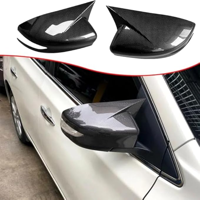 rayihni 2Pcs New Sports Rear Mirror Cover Caps For Nissan Sentra 20132019Altima Sedan 20132018 Abs Side Door Wing Mirror Cap Covers Exterior Car Accessories Carbon Fibe - Image 1