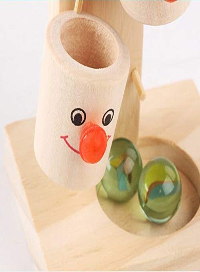 crazycrafts wooden toys for kids clown cup marbles children's toys montessori wooden tree marble ball run track game for boys and girls-Multi color,Pack of 1 set - Image 4