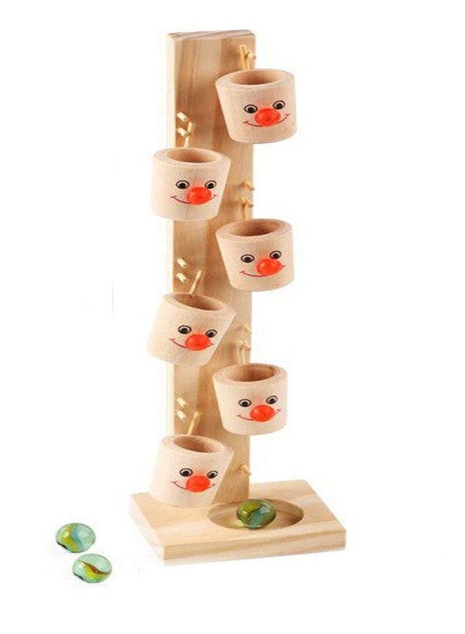 crazycrafts wooden toys for kids clown cup marbles children's toys montessori wooden tree marble ball run track game for boys and girls-Multi color,Pack of 1 set - Image 1