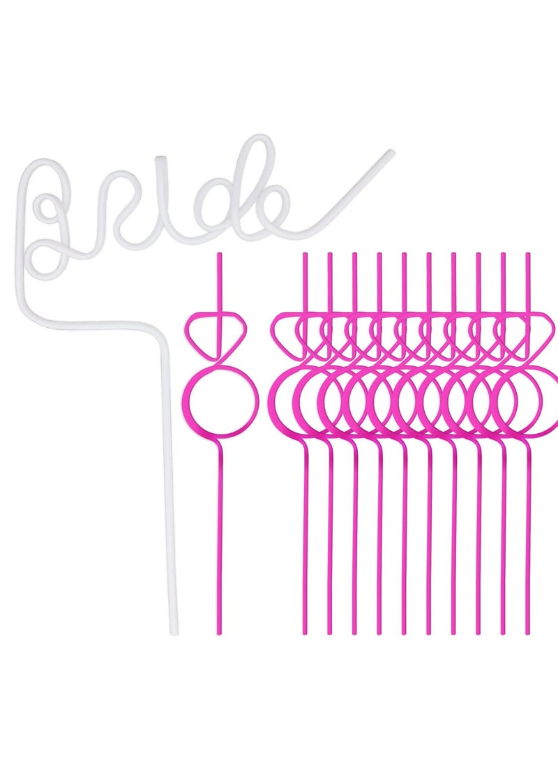 SYOSI Reusable Straws Plastic Straws, Colorful Fun Curved Various Twisted Straw Rings 12 Pieces Curled Spiral Straws For Kids Adults School Prize Birthday Party Supplies Gifts(12.6'') - Image 1