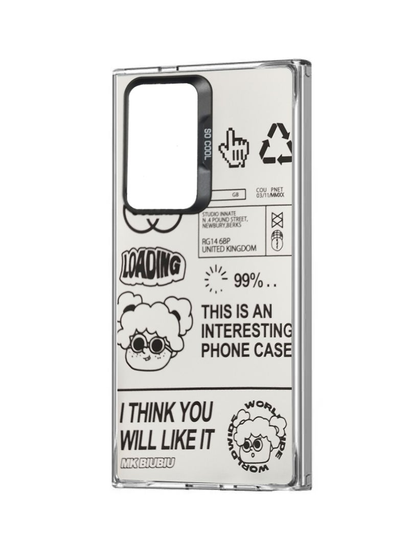 Wtech - SO COOL Series Light Refrative Silicone Protective Raised Camera Lips Bazel Case Cover For Samsung Galaxy S22 Ultra 5G 2022 Silver/Black - Image 1