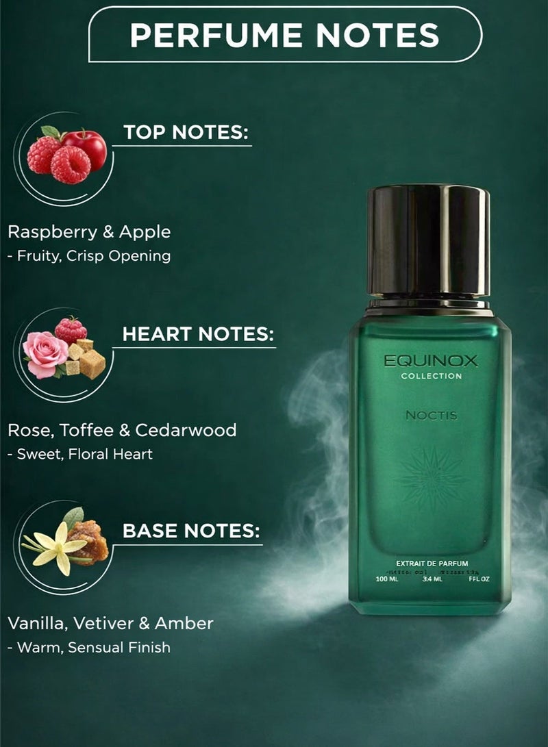 Hermoso Equinox Collection Noctis Amber Perfume | Premium Long Lasting Perfume with Amber, Vanilla & Toffee Accords notes for Men & Women | Unisex Eau de Parfum 100ml - Image 2