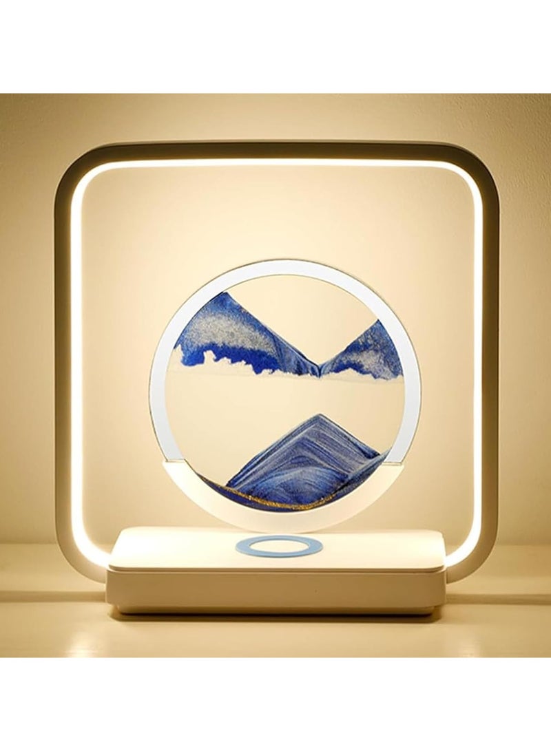 عام مصباح طاولة صندوق الرمل الرائع بتصميم 3D للبحر العميق مع شاحن USB لاسلكي - تحفة فنية لرحلة التزلج على الرمال بتحكم باللمس لمكتبك المنزلي - Image 1