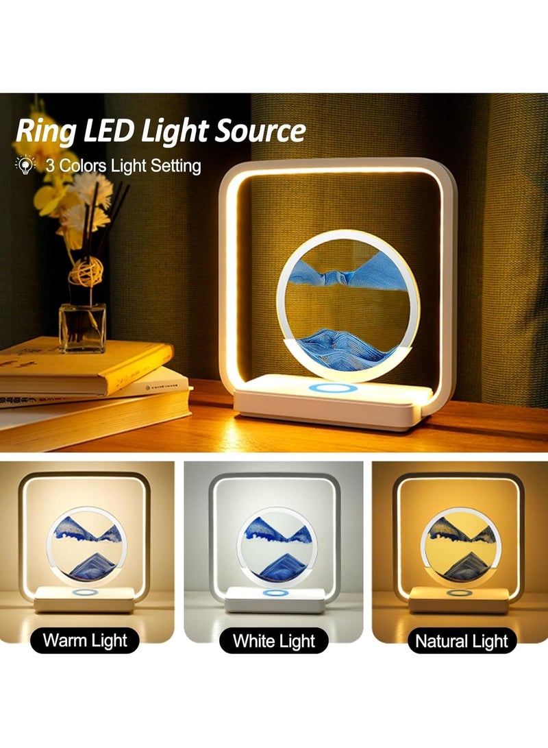 عام مصباح طاولة صندوق الرمل الرائع بتصميم 3D للبحر العميق مع شاحن USB لاسلكي - تحفة فنية لرحلة التزلج على الرمال بتحكم باللمس لمكتبك المنزلي - Image 3