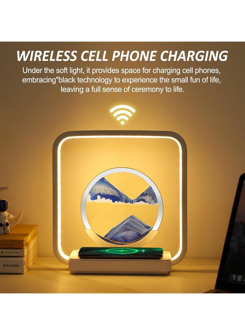 عام مصباح طاولة صندوق الرمل الرائع بتصميم 3D للبحر العميق مع شاحن USB لاسلكي - تحفة فنية لرحلة التزلج على الرمال بتحكم باللمس لمكتبك المنزلي - Image 4