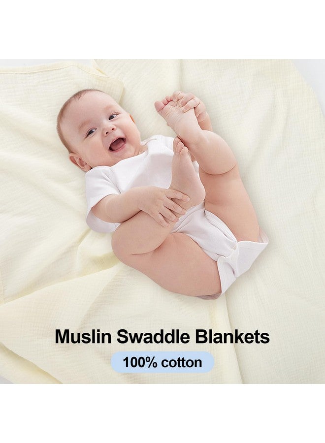 Arnzion 3 Pack Muslin Swaddle Blankets (40x40in) - Ultra Soft Breathable Wraps for Newborn Swaddling, Nursing, and Toddler Playtime, Unisex Design - Image 5