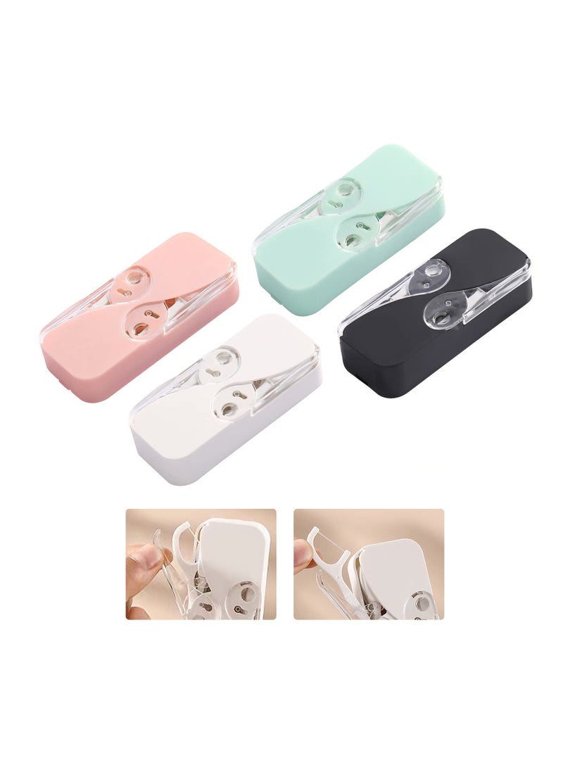 SOLARAE Portable Floss Dispenser, Dental Floss Portable Case Dispenser, Refillable Floss Pick Holder with 48 Pcs Dental Floss, Automatic Floss Organizer Travel Floss Cases for Teeth Cleaning (4 Pack) - Image 1