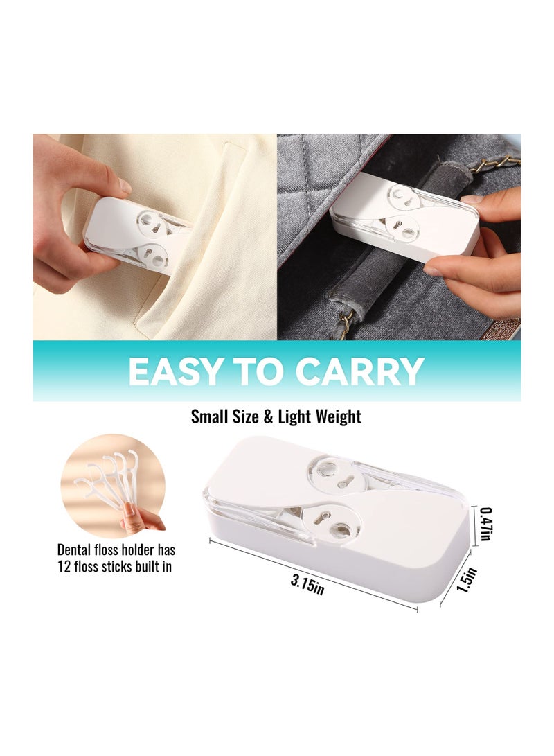 SOLARAE Portable Floss Dispenser, Dental Floss Portable Case Dispenser, Refillable Floss Pick Holder with 48 Pcs Dental Floss, Automatic Floss Organizer Travel Floss Cases for Teeth Cleaning (4 Pack) - Image 3