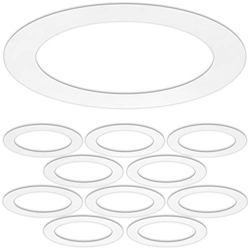 harrrrd 10 Pack Gloss White Goof Trim Ring for 8" Inch Recessed Can Lighting Down Light, Outer Diameter 8.6 Inches, Inner Diameter 6.2 Inches - Image 1