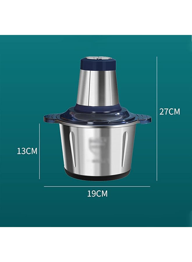 erorex Electric Meat Grinder Food Processor Stainless Steel Meat Mixer Food Chopper For Meat Vegetables Fruits And Nuts With 4 Sharp Blades Stainless Steel Food Grinder For Meat 3L - Image 3