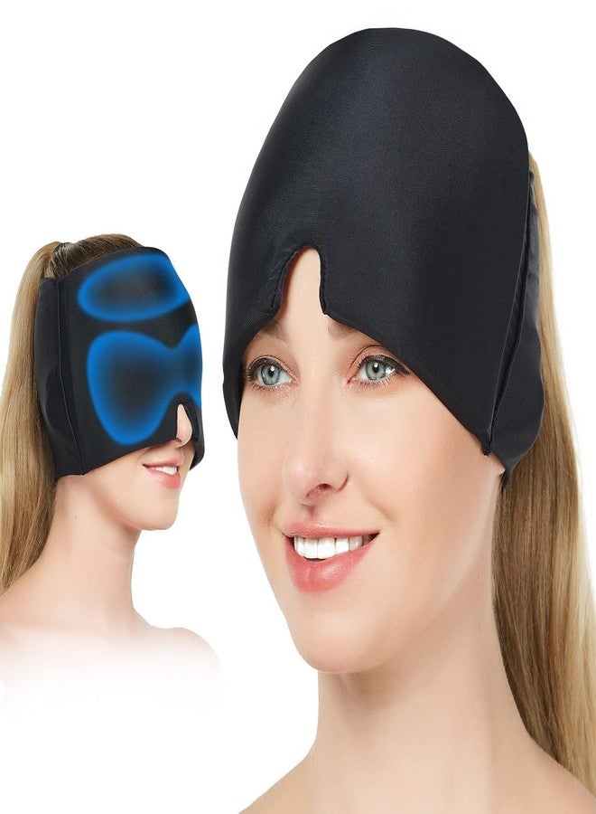 QUICZE Migraine Headache Relief Ice Hat Flexible Gel Physical Compressed Cold Therapy Cap for Soothe Pain Sinus Pressure Anxiety Tension Cooling Head Wrap for Puffy Eyes Travel Ice Pack Sleep Eye Mask - Image 2