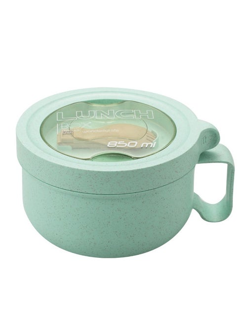 Wheat Straw Lunch Bowl, Soup Mugs with Lids, 850ml, Microwavable Box, Travel Food Containers, Insulated Bento Boxes with Spoons