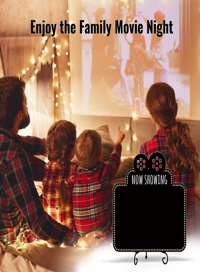 Tiptrek مستلزمات ليلة مشاهدة الأفلام، نقدم لكم الآن ديكورات سينمائية عائلية على شكل سبورة سوداء للمنزل، وللأماكن الخارجية، ولحفلات الأفلام، تتضمن سبورة واحدة، وحامل معدني واحد، وأربعة أقلام طباشير. - Image 5