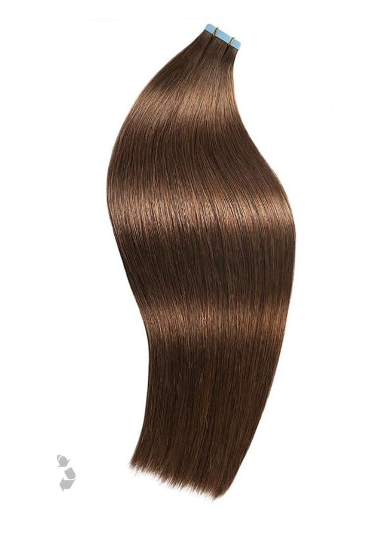 Estelle Invisible Tape in Hair Extensions, Natural Human Hair Extensions 20 Pieces 50 Grams ,brown  - Image 2
