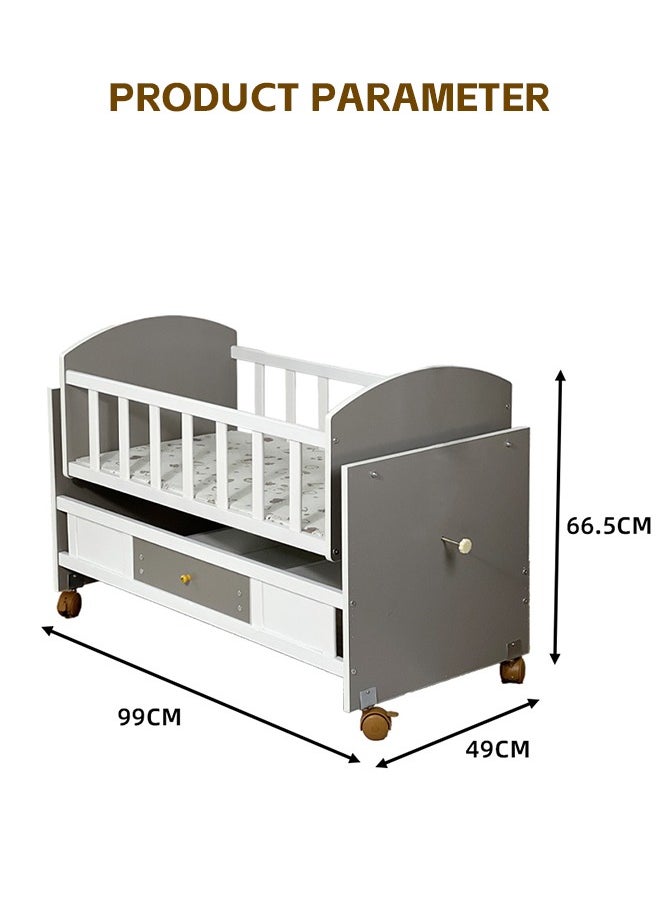 Soft Touch - 3 In 1 Baby Bassinet Baby Bedside with Mosquito Sleeper Baby Cot with Mosquito Net with Drawer Sturdy Structure for Newborn and Infant 99x50x50CM - Image 1