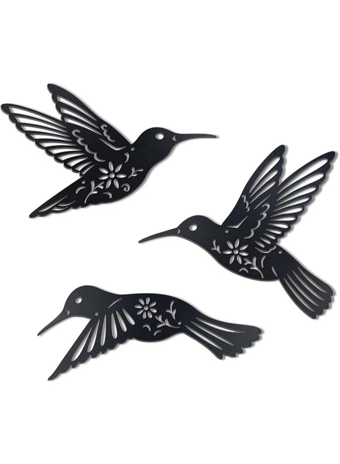 MIRFA Wooden Wall Art With Self Adhesive Base - Black (3 Woodpeckers) - Image 1