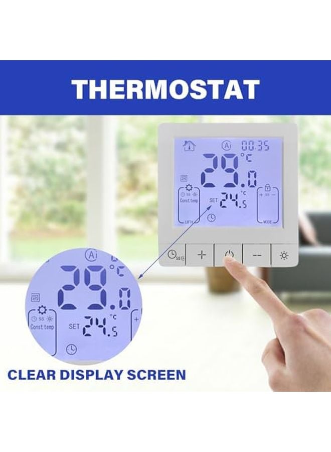 K5h25a منظم حرارة أرضي كهربائي قابل للبرمجة 25 أمبير بشاشة LCD وإضاءة خلفية وتحكم عن بعد - Image 3