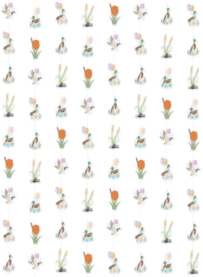 Weekgrat 8 Pcs Mallard Duck Garland Banner Double Sided Lucky Duck String Hanging Decoration Cute Mallard Ducks Streamers Baby Shower Photo Booth Props for Birthday Party Decoration Supplies - Image 1