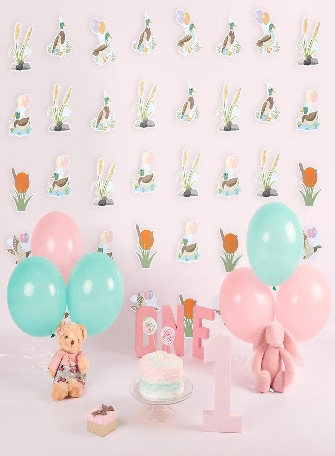 Weekgrat 8 Pcs Mallard Duck Garland Banner Double Sided Lucky Duck String Hanging Decoration Cute Mallard Ducks Streamers Baby Shower Photo Booth Props for Birthday Party Decoration Supplies - Image 2