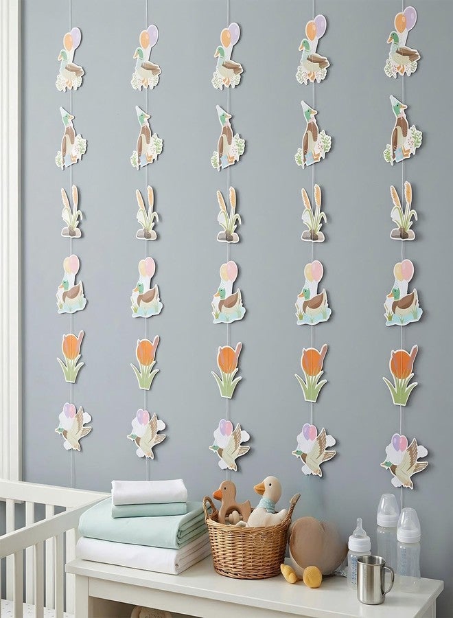 Weekgrat 8 Pcs Mallard Duck Garland Banner Double Sided Lucky Duck String Hanging Decoration Cute Mallard Ducks Streamers Baby Shower Photo Booth Props for Birthday Party Decoration Supplies - Image 3