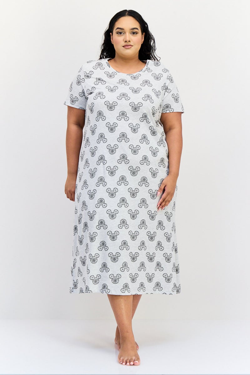 zivame Roasline By Zivame Women Allover Pattern Sleeping Dress, Multicolor - Image 1