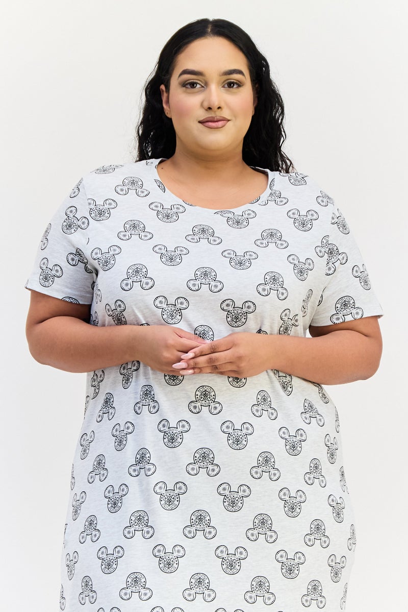 zivame Roasline By Zivame Women Allover Pattern Sleeping Dress, Multicolor - Image 2