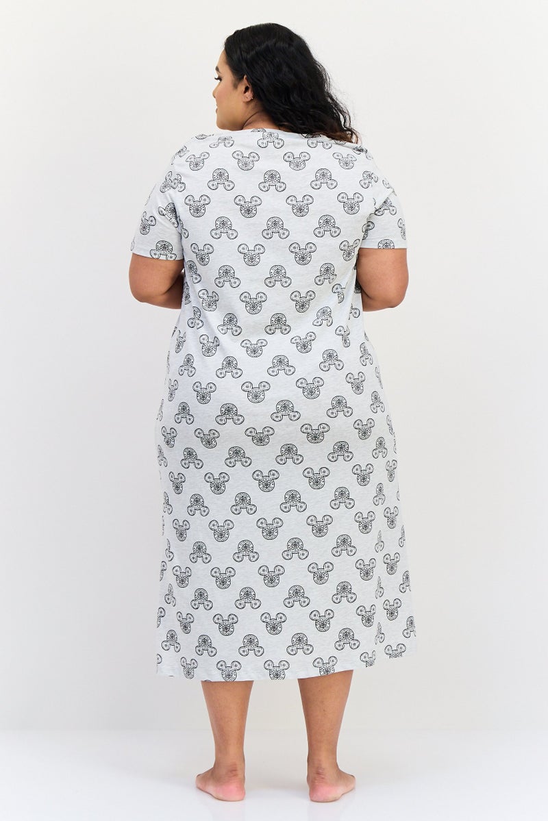 zivame Roasline By Zivame Women Allover Pattern Sleeping Dress, Multicolor - Image 4