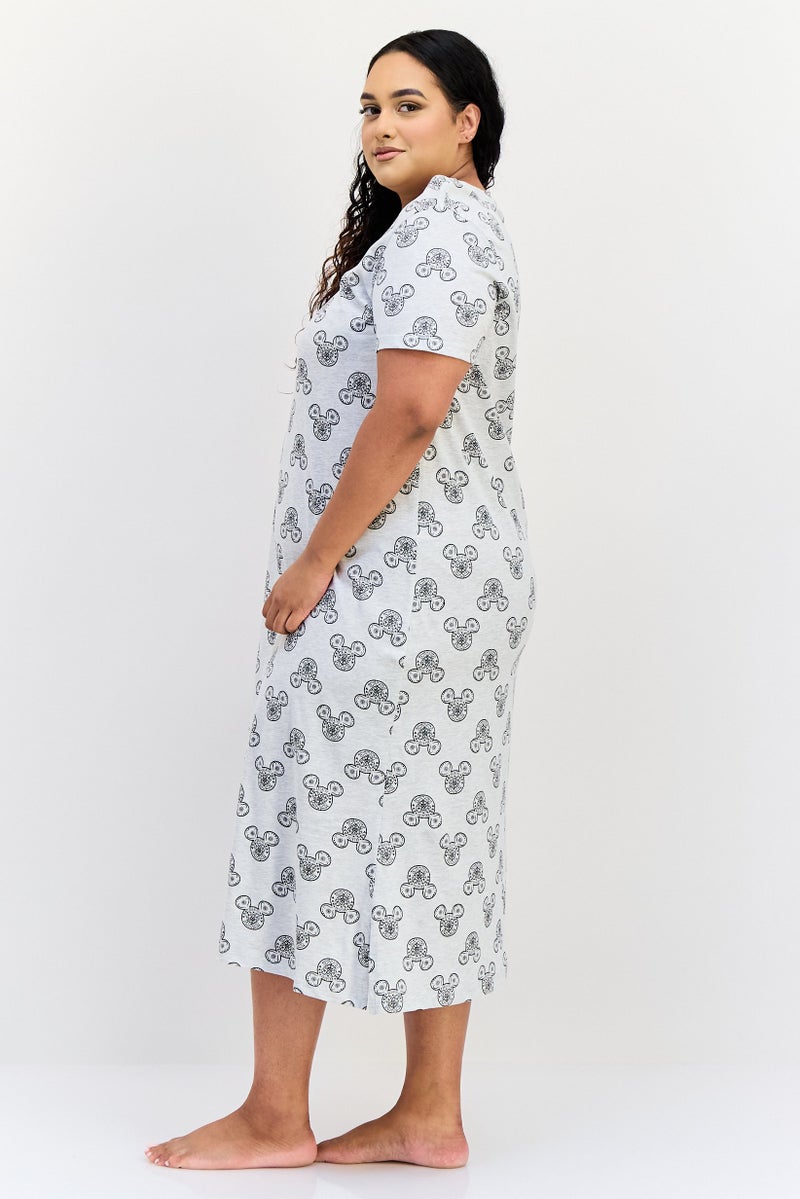 zivame Roasline By Zivame Women Allover Pattern Sleeping Dress, Multicolor - Image 3