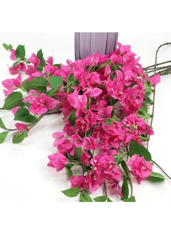 Netten Evime - Nettenevime Artificial Flower Bougainvillea Flower Fuchsia 80CM Single Branch Basement Flower Hanging Flower - Image 1