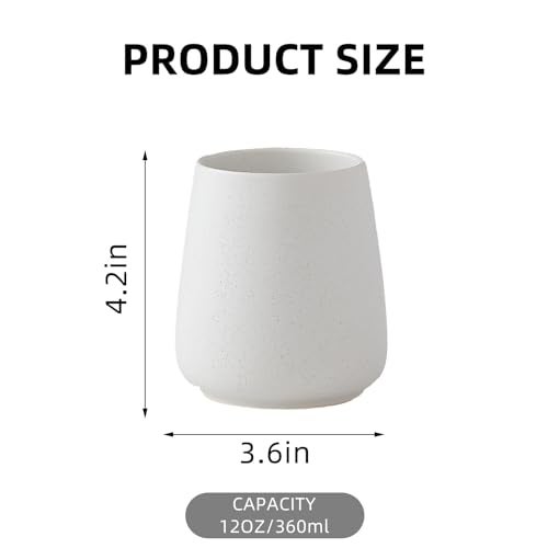 Eyrozia Speckled White Toothbrush Holder Set - 2Pcs Bathroom Ceramic Tooth Brushing Holders, Toothbrush Cup, Toothpaste Organizer for Countertop, Makeup Brush Holder, Pen Holder for Home Desktop Storage - Image 3