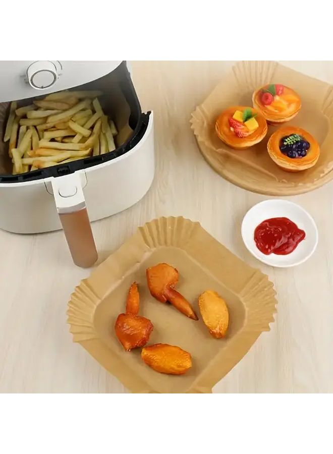 10pcs Air Fryer Parchment Paper Liners Non Stick Greaseproof Baking Sheets Pre Cut Round Rectangle Trays Safe Cooking Compatible with Instant Pot Most Appliances - Image 2