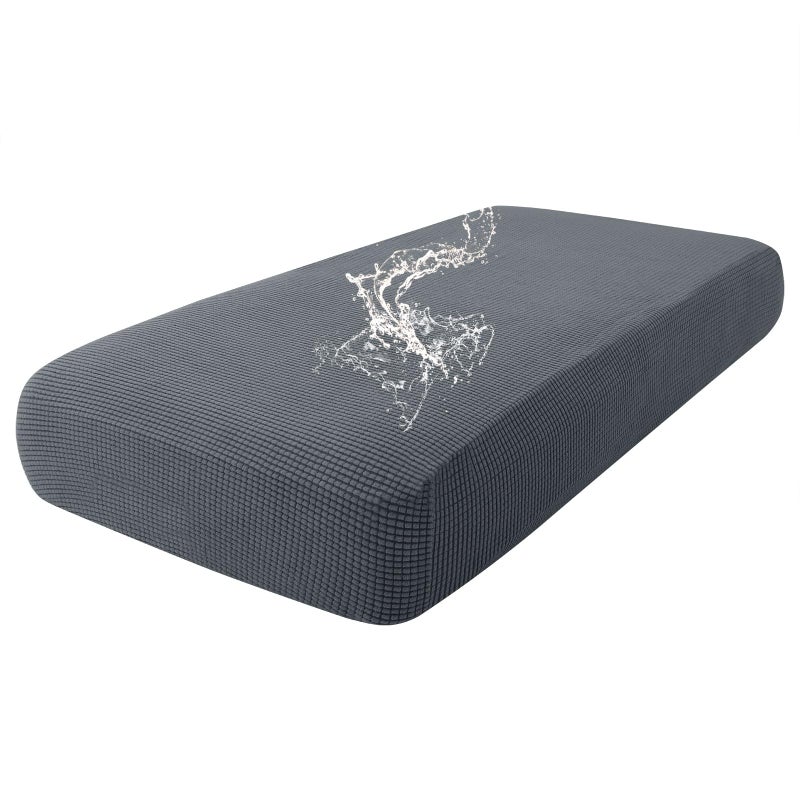 hyha Waterproof Couch Cushion Covers for Pets Non Slip Sofa Seat Cover for Dogs Washable Soft Thick Stretch Jacquard Fabric Sofa Slipcovers with Elastic Bottom 1 Piece for Medium Grey