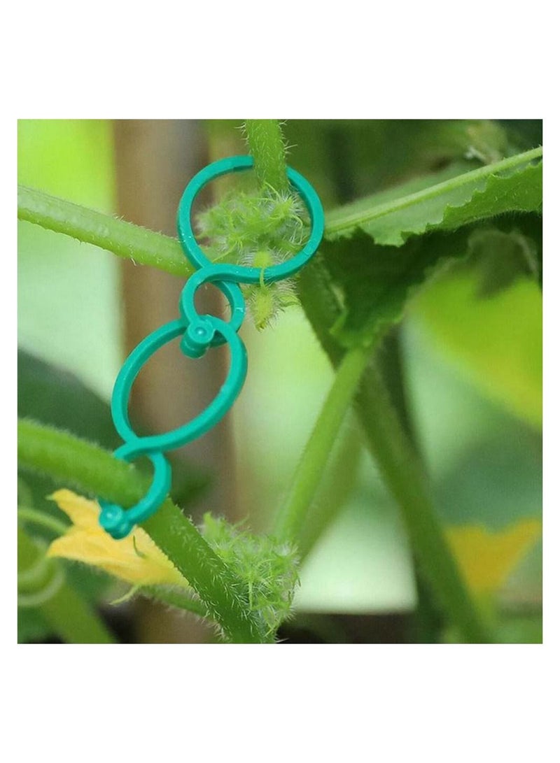 Meetion 50 Pcs Garden Plant Clips For Vegetable Growing Upright Plant Holder Green Plastic Bundled Ring Garden Stand Tool Vine Support - Image 4