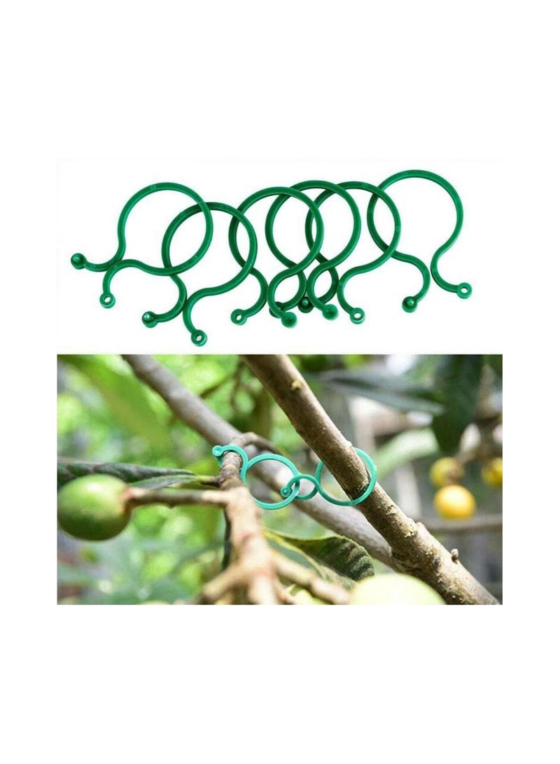 Meetion 50 Pcs Garden Plant Clips For Vegetable Growing Upright Plant Holder Green Plastic Bundled Ring Garden Stand Tool Vine Support - Image 2