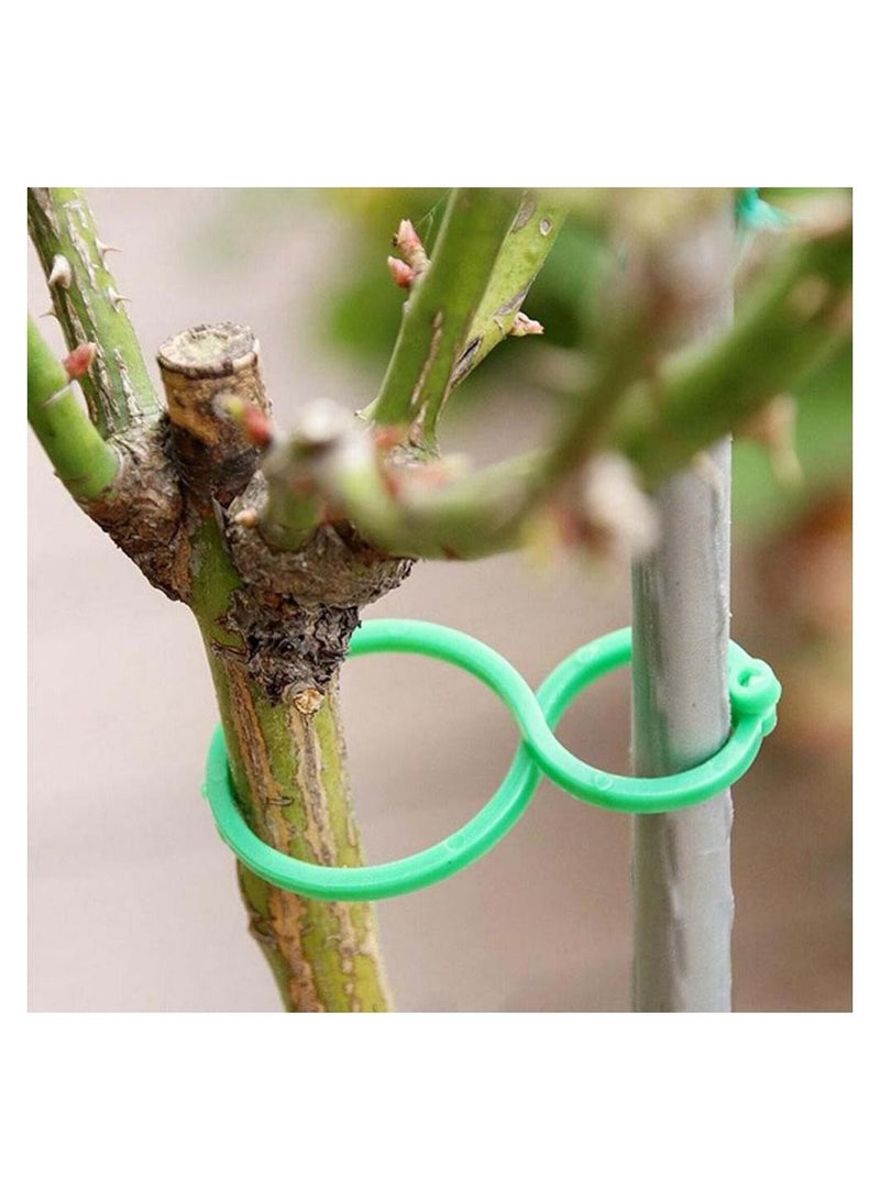 Meetion 50 Pcs Garden Plant Clips For Vegetable Growing Upright Plant Holder Green Plastic Bundled Ring Garden Stand Tool Vine Support - Image 3