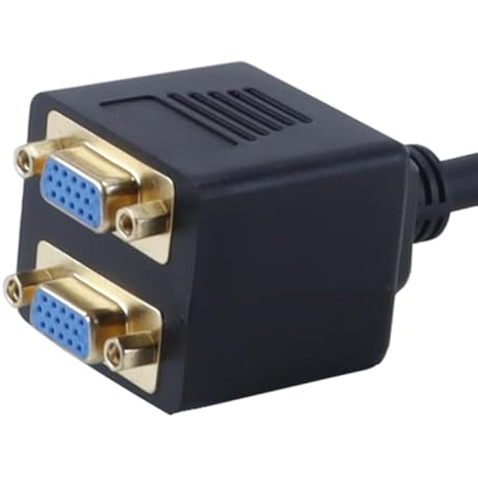 rayihni VGA 1 TO 2 SPLITTER MALE TO DUAL VGA FEMALE EXTENDER FOR SCREEN DUPLICATION OF 2 MONITORS - Image 3
